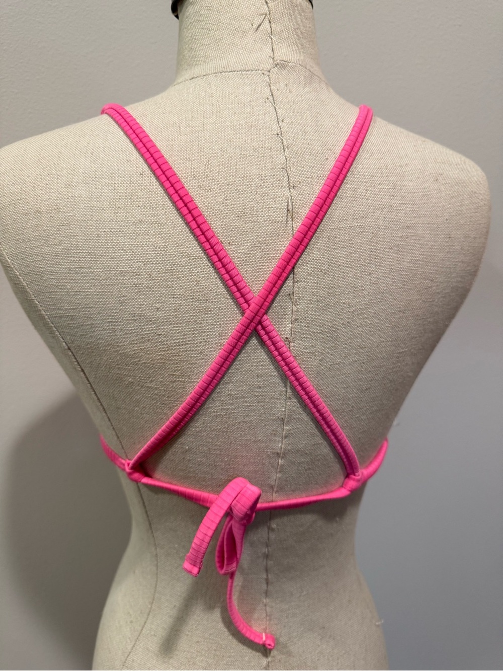 Wild Fable Pink Ribbed Triangle Top - Picture 3 of 6